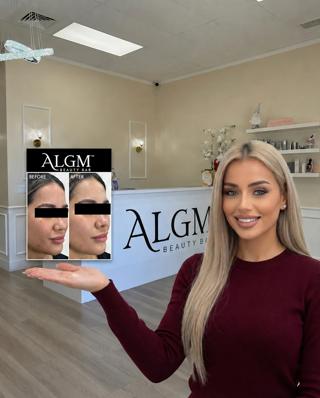 ALGM Beauty Bar interior detail